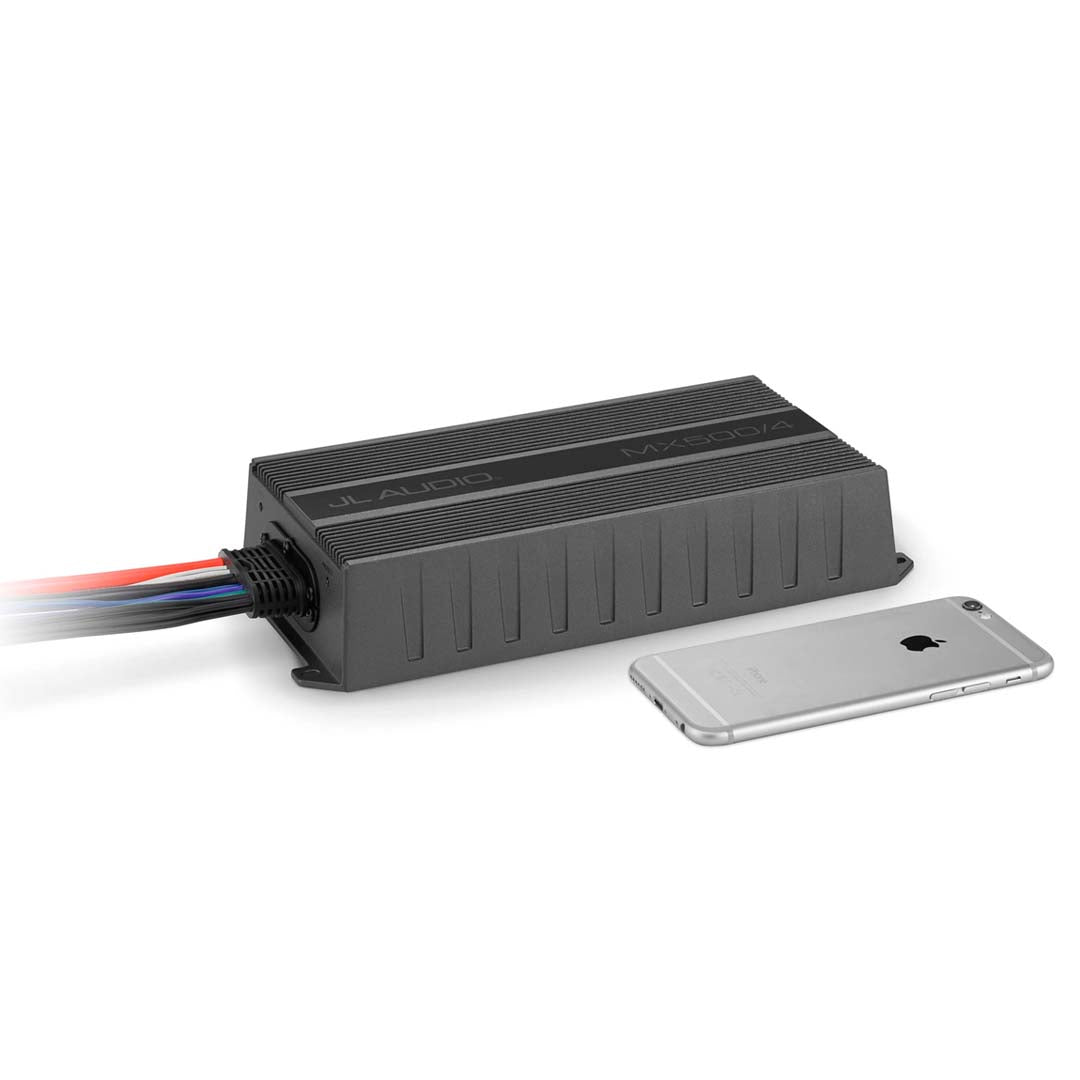 JL Audio MX500/4 MX Series Class D Full Range 4 Channel Car Amplifier - 125W x 4 RMS Power for High-Performance Car Audio Systems | Perfect for Upgrading Your Vehicle's Sound System