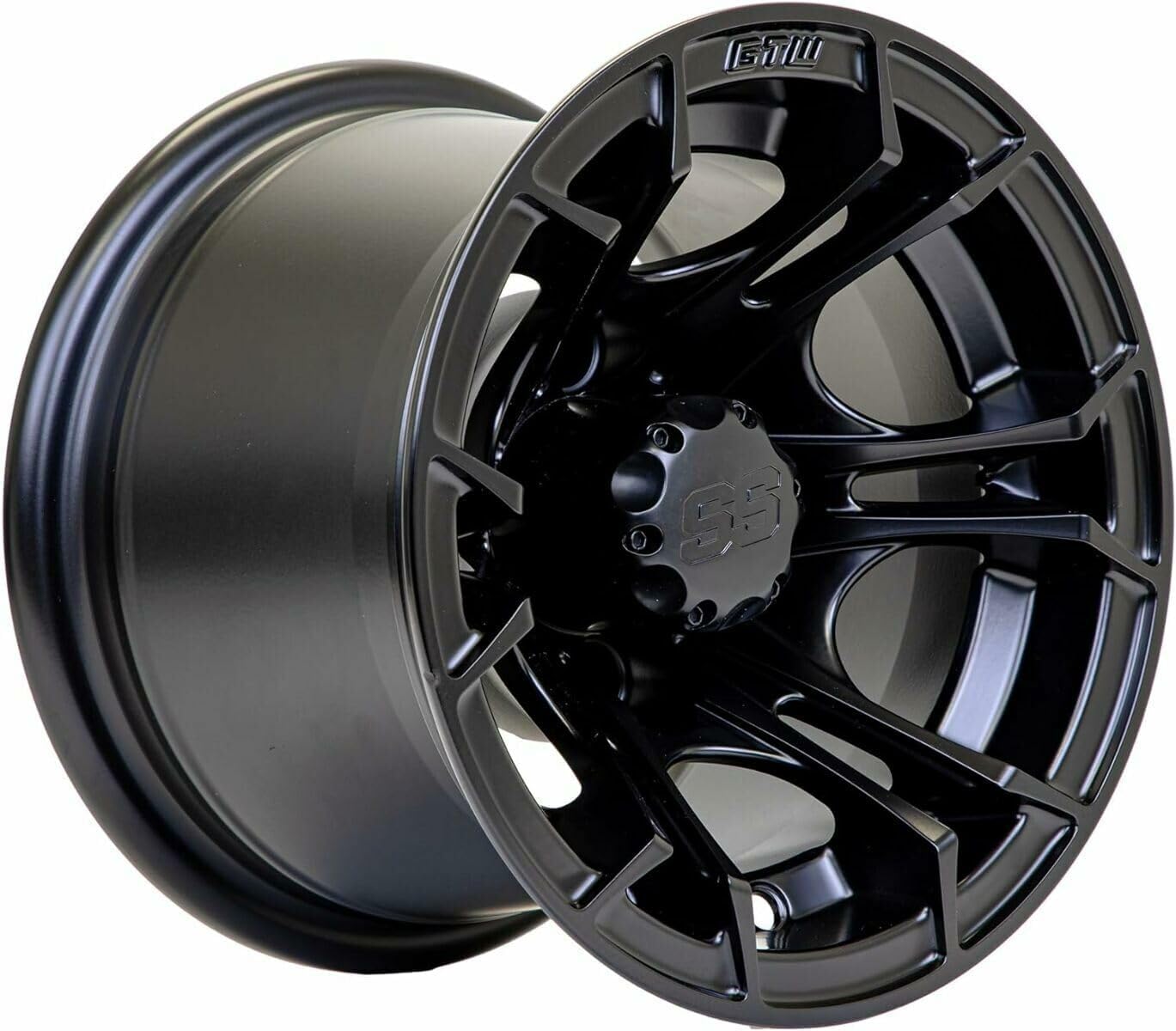 GTW 10 Inch Golf Cart Wheels & Tires Combo - 22x10-10 Timberwolf All Terrain Tires with Spyder Matte Black Wheels (Set of 4) - Perfect for Off-Road Golf Carts, Hunting Vehicles & Utility Carts