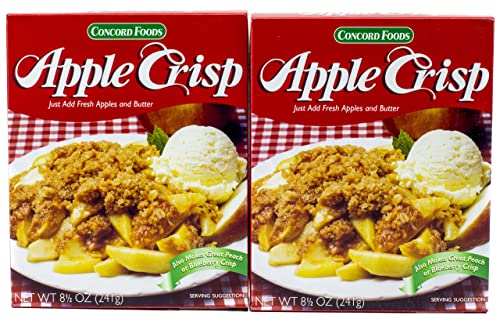 Concord Foods Apple Crisp Baking Mix - 8.5 oz (Pack of 4) | Easy Homemade Dessert for Fall Baking, Thanksgiving & Family Gatherings