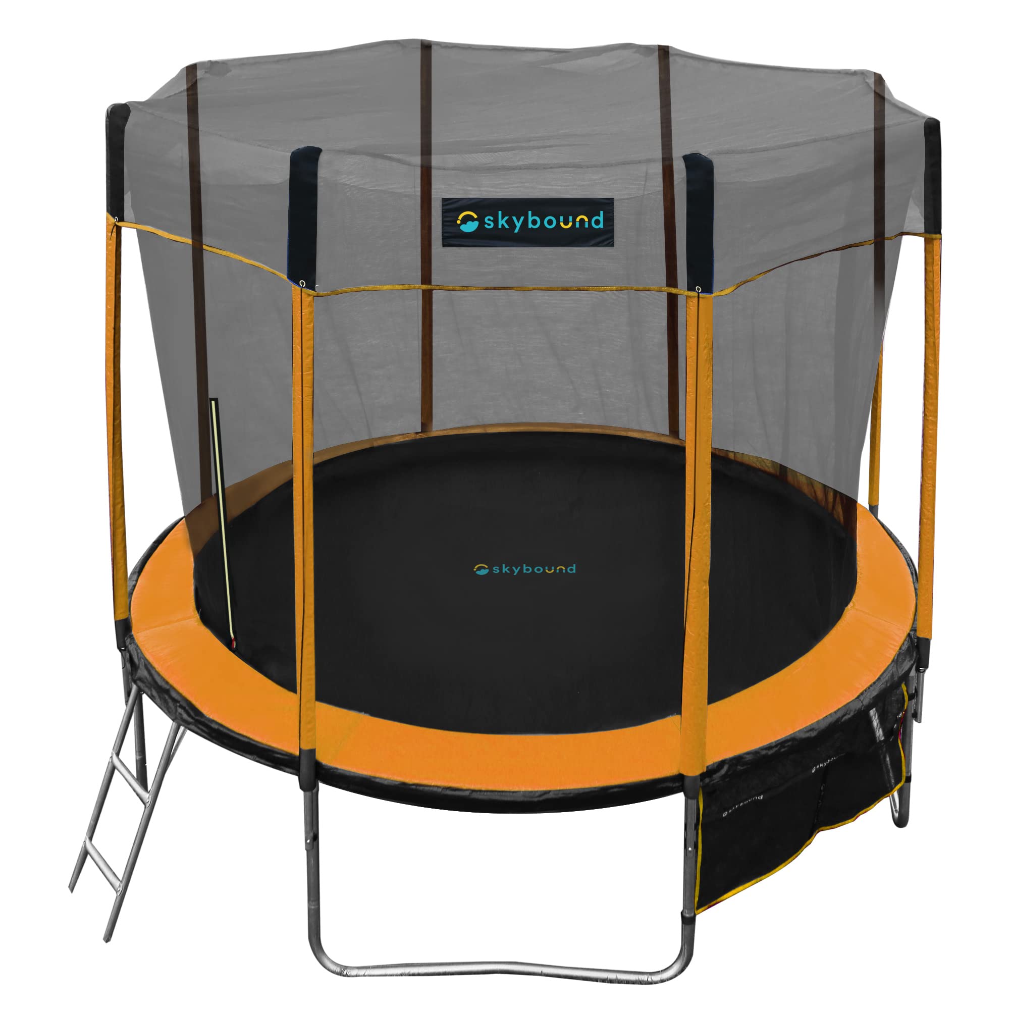 SkyBound 10ft 12ft 14ft 15ft 16ft Heavy Duty Trampoline with Safety Enclosure Net - ASTM Approved Outdoor Trampoline for Kids & Adults - Durable Recreational Trampoline for Backyard Fun & Exercise