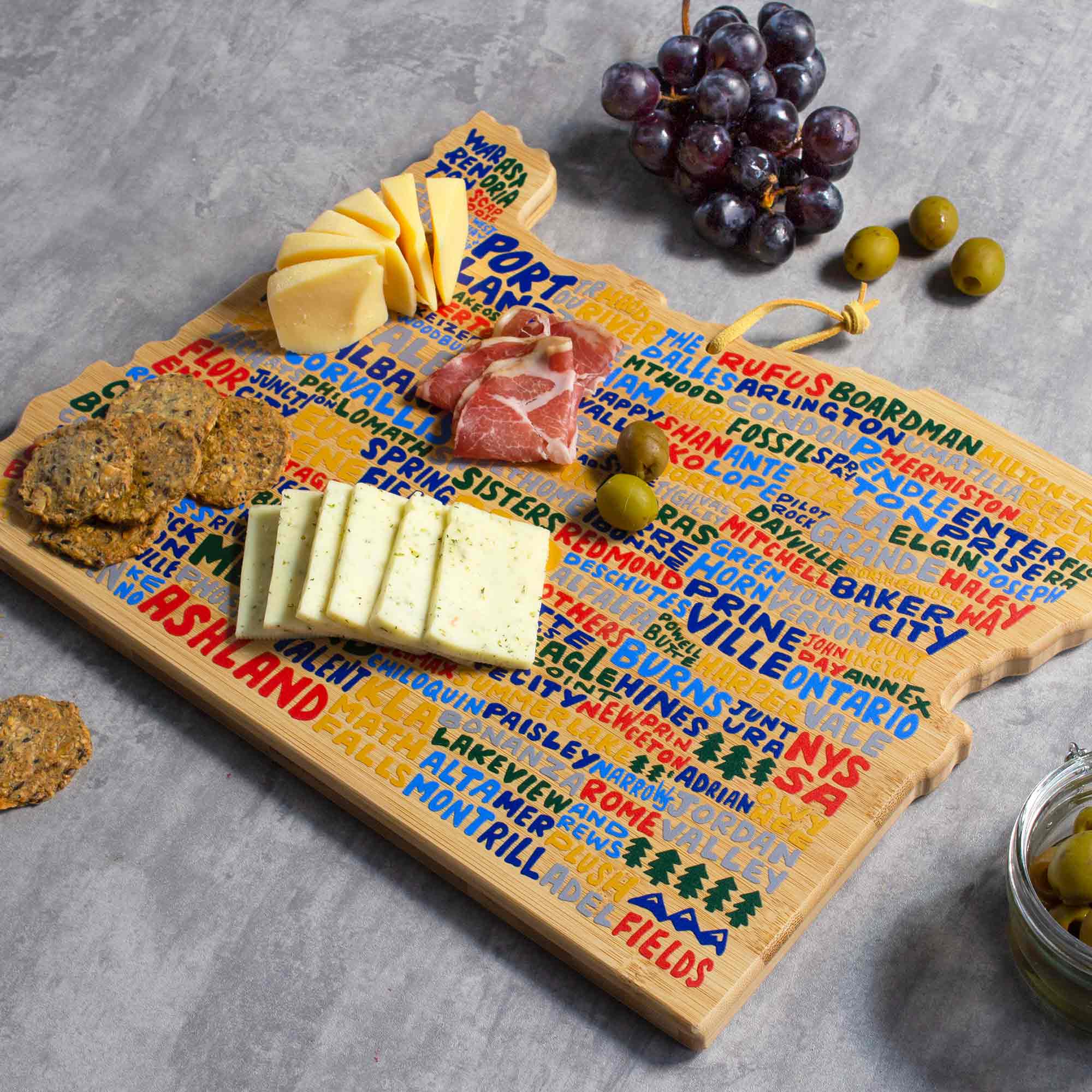 Premium Oregon Wood Cutting Board with Artistic Design by Wander on Words™ - Perfect for Kitchen, Charcuterie Boards & Home Decor
