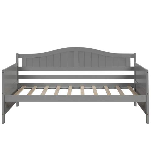 Mera Wood Twin Daybed with Storage Drawers - Twin Size Bed Frame, No Box Spring Needed (Gray) - Perfect for Guest Rooms, Kids' Bedrooms & Small Spaces