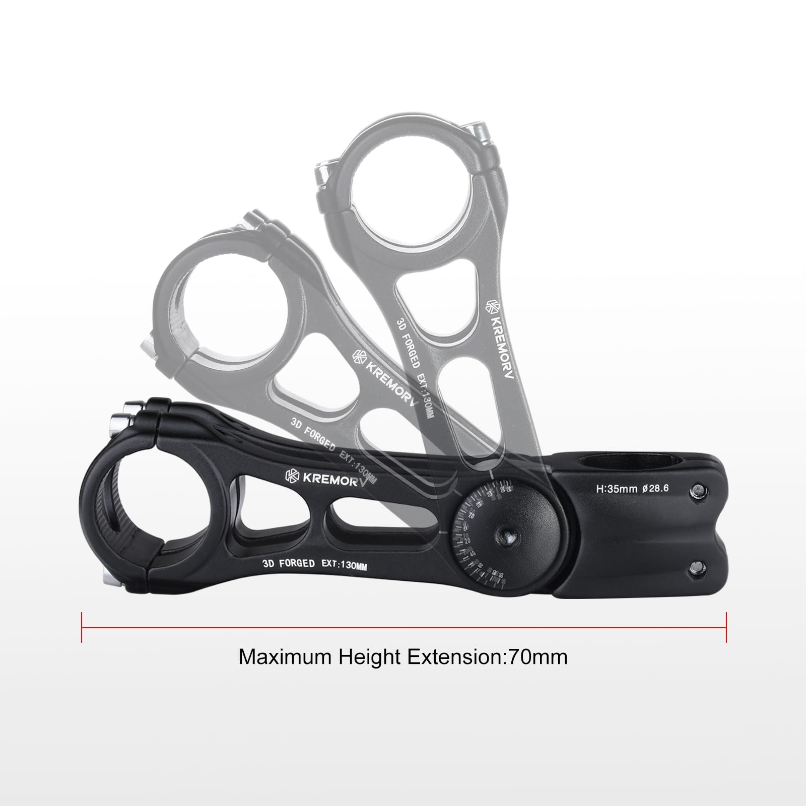 Universal Bike Stem 25.4mm & 31.8mm Adjustable Bicycle Stem Riser - 110mm & 130mm Length - Compatible with Mountain Bike, Road Bike, BMX - Perfect for Commuting, Trail Riding & Urban Cycling