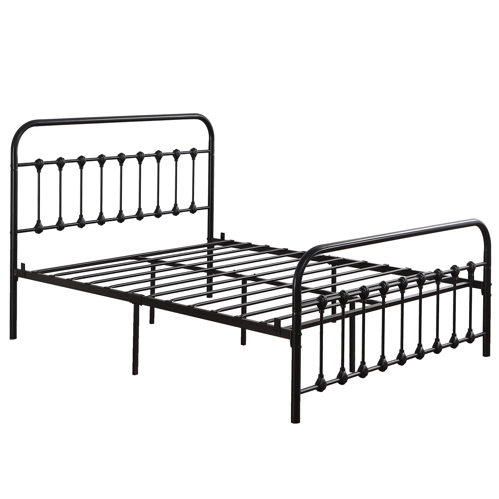 **Full Size Metal Bed Frame with Headboard & Footboard - Sturdy Platform Bed, No Box Spring Needed, Noise-Free Mattress Foundation - Perfect for Bedrooms, Guest Rooms & Dormitories**