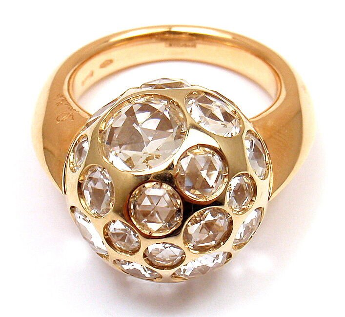 Authentic Pomellato Harem 18K Yellow Gold Rock Crystal Ring Size 5 - Luxury Jewelry for Women, Perfect for Weddings, Parties & Special Occasions