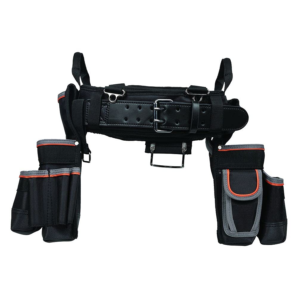 Klein Tools 55428 Tradesman Pro Electrician's Padded Tool Belt & Pouch Set - Heavy Duty Large Size for Comfort & Durability - Ideal for Electricians, Construction Workers & DIY Home Improvement Projects