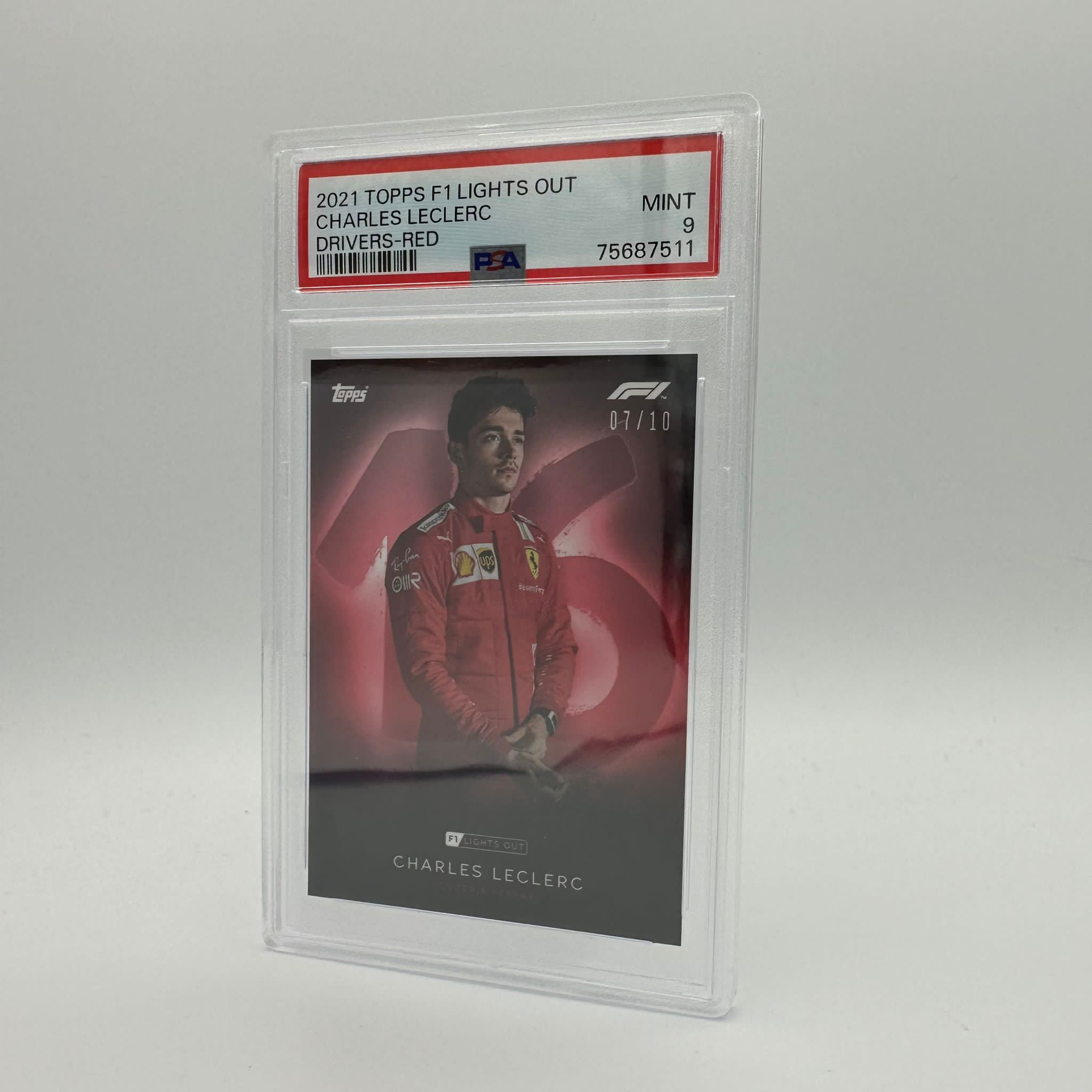 2007-10 Charles Leclerc PSA 9 Graded Racing Card - Red Parallel - Rare F1 Collectible for Sports Memorabilia & Card Game Enthusiasts