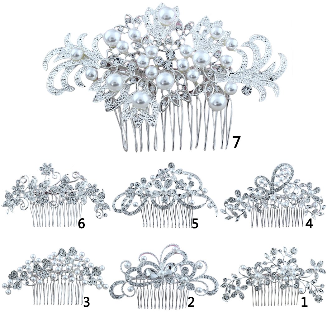 Elegant Rhinestone Pearl Wedding Hair Comb - Bridal Hair Clip for Women, Perfect for Bridal Showers, Weddings & Special Occasions
