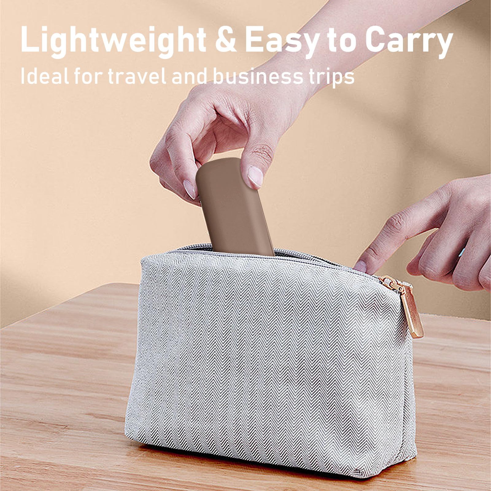 Travel Makeup Brush Holder - Silicone Waterproof Makeup Brush Bag for All Brushes | Soft & Durable Travel-Size Toiletries Organizer (Khaki) | Perfect for Vacation, Gym & On-the-Go Beauty