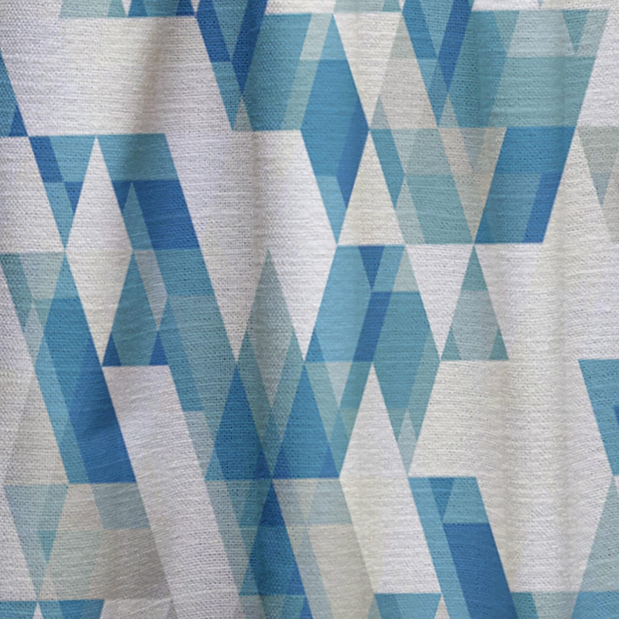 DesignQ Modern Geometric Blue Triangle Pattern Thermal Insulated Curtains - Single Panel 52x95 Inches - Elegant Window Treatment for Bedroom & Living Room - Perfect for Energy Saving & Home Decor