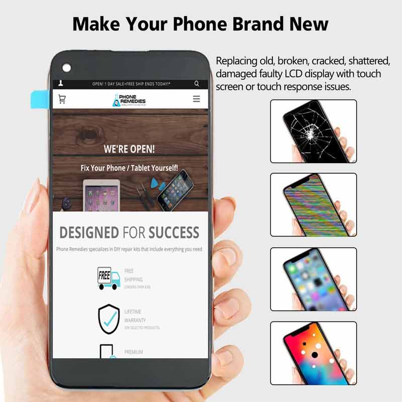 Google Pixel 4a Screen Replacement Kit - Premium LCD Digitizer & Glass Assembly - Compatible with G025E, G025I, G6QU3, GA02099 Models - Perfect for DIY Phone Repair & Screen Damage Fixes