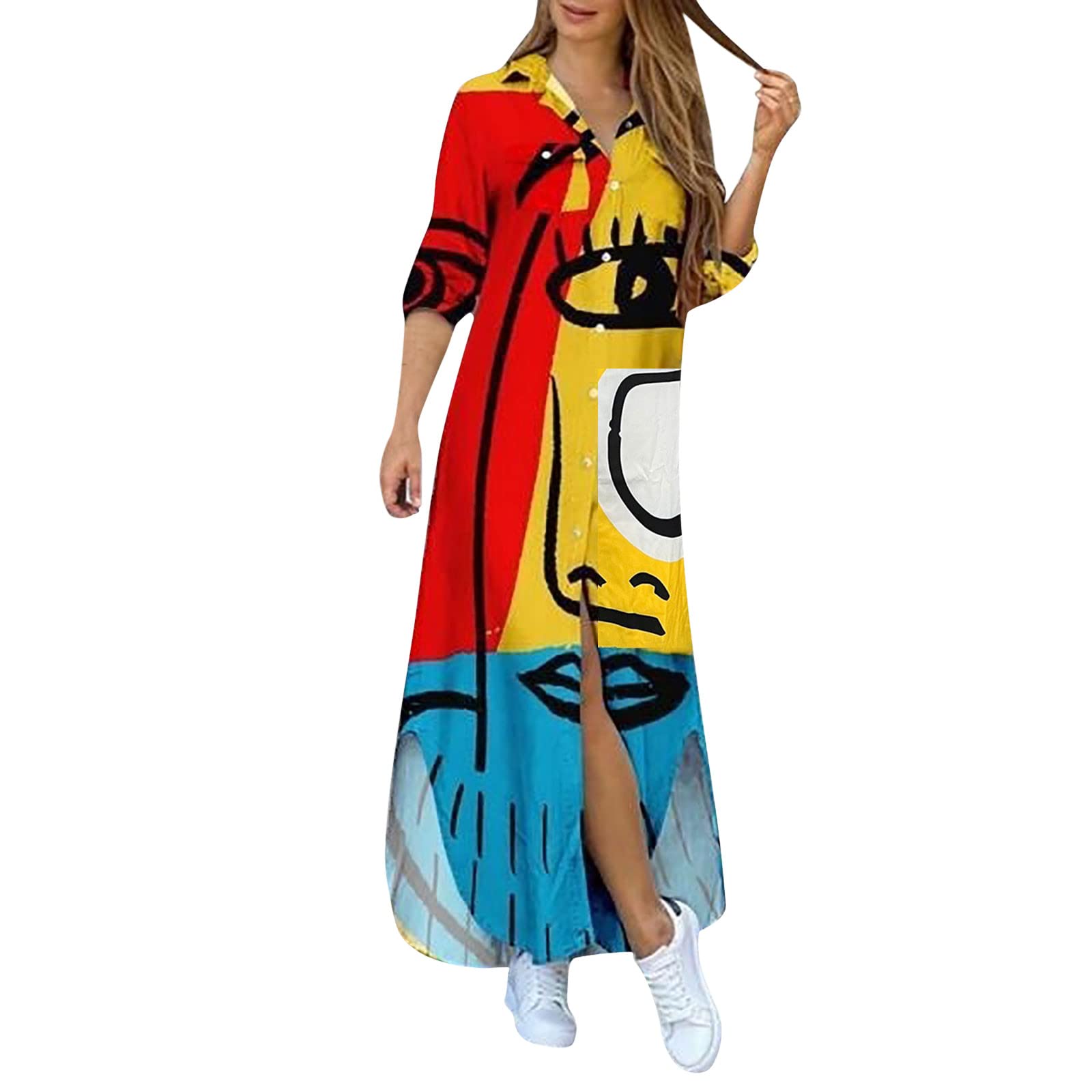 Boho Floral Maxi Dress for Women - Summer Sleeveless Flowy Party Dress - Wedding Guest Dress & Casual Beach Outfit
