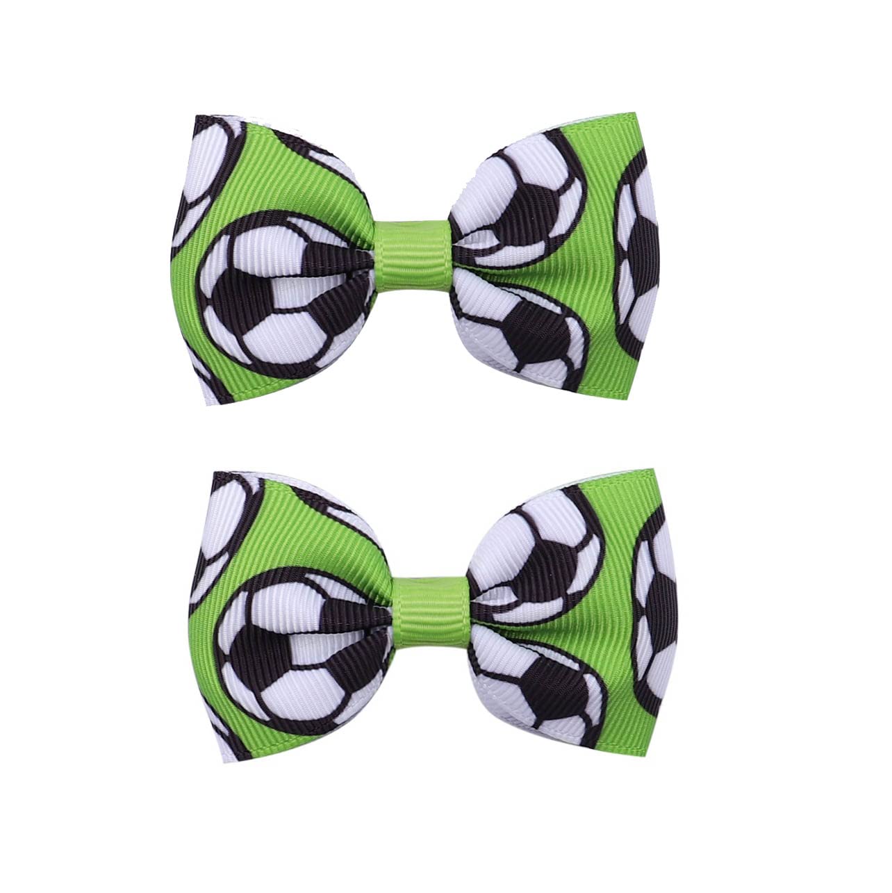 Adorable Soccer Hair Bow Clips - Football Sports Hair Barrettes for Girls (Set A) | Perfect for Soccer Games, Team Spirit Days & Cheerleading Events