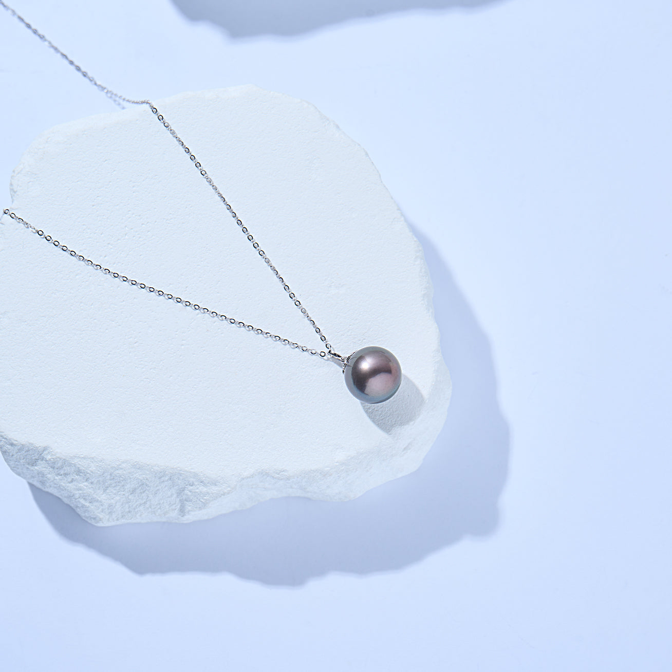 18K Solid Gold Tahitian Pearl Necklace for Women - Genuine Saltwater Pearl Jewelry - Elegant Gift for Wedding, Anniversary & Special Occasions