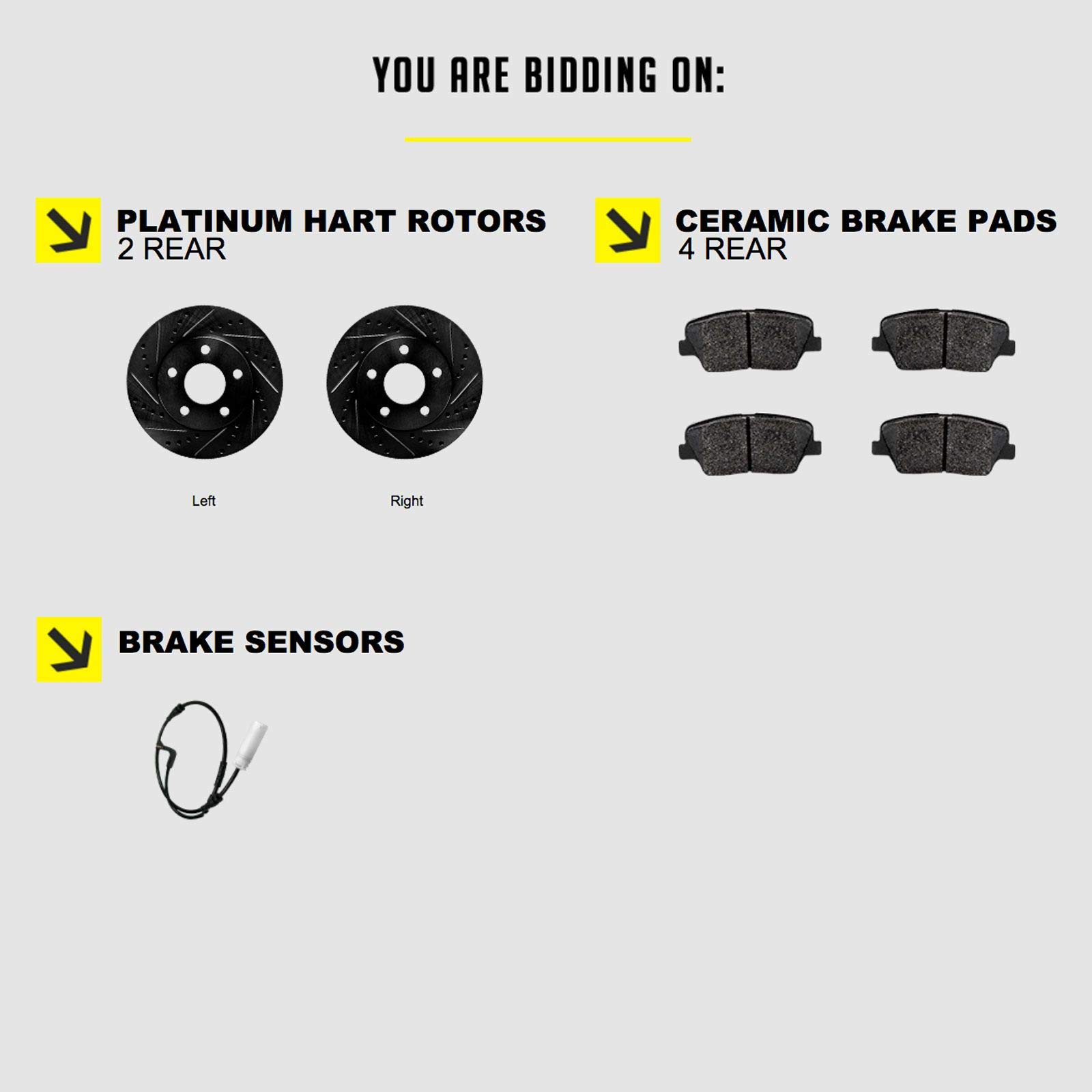 Hart Ceramic Rear Brake Pads and Rotors Kit for 1995-2000 Lexus LS400 - High Performance Braking System for Smooth Stops & Extended Durability | Perfect for City Driving, Highway Commuting & Daily Use