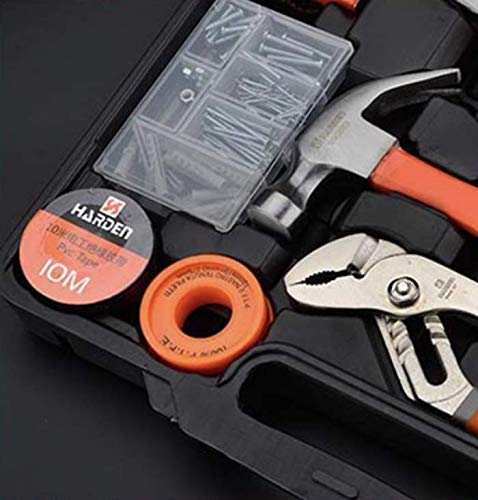 Edward Tools 63-Piece Heavy-Duty Tool Set with Toolbox - Complete Handyman Kit for Home, Garage & Dorm - Includes Hammer, Screwdrivers, Wrenches, Pliers, Saw & More - Perfect for DIY Repairs, Woodworking & Emergency Fixes