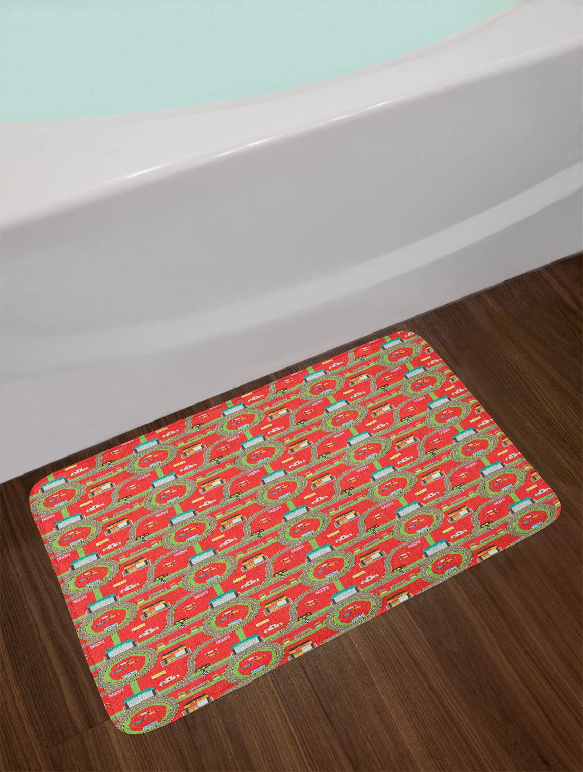 Ambesonne Car Race Track Non-Slip Bath Mat - 30.2