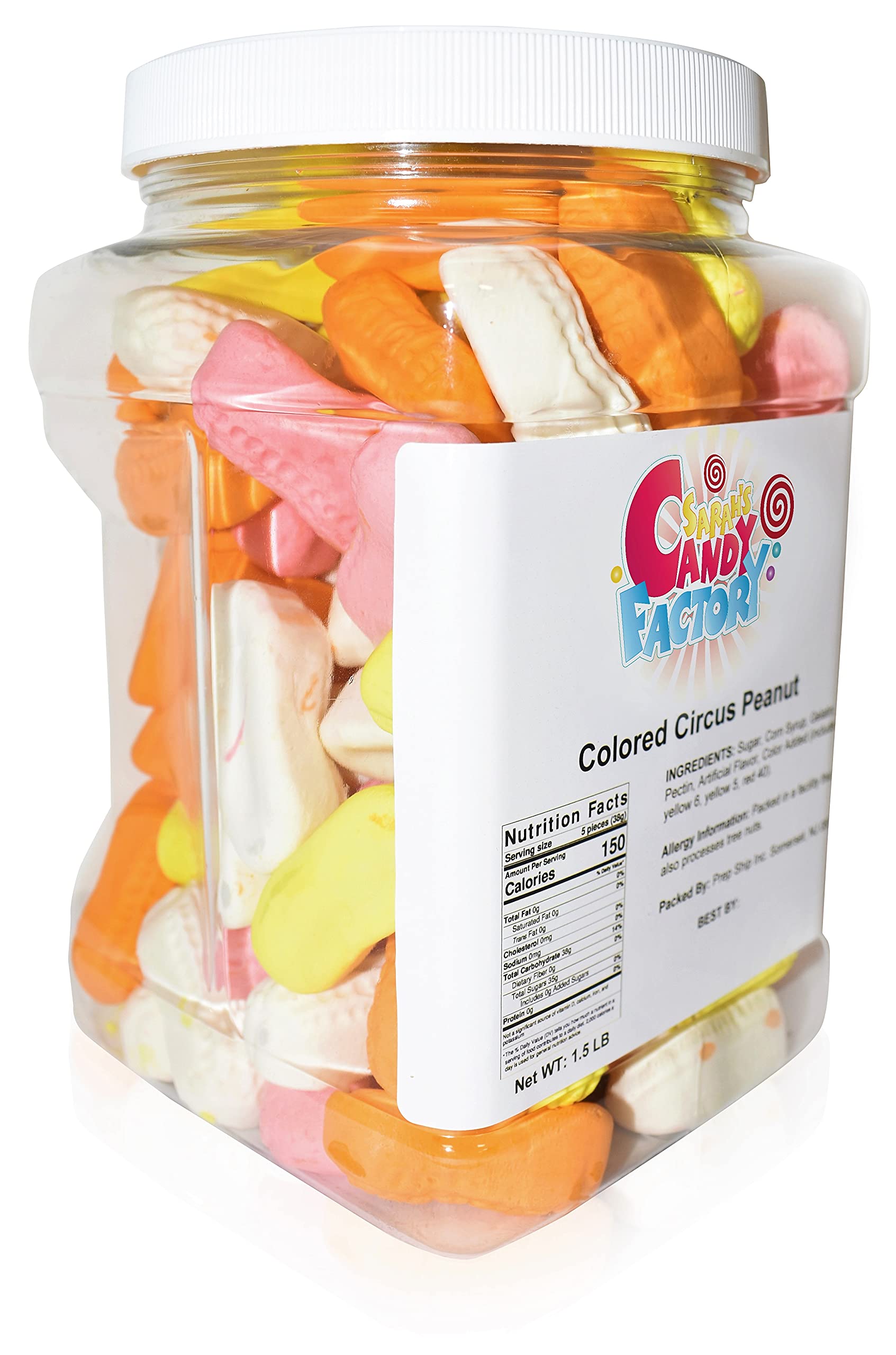 Spangler Retro Circus Peanuts Marshmallow Candy - Assorted Flavors in Resealable Jar (1.5 lbs) | Classic American Treat for Parties, Movie Nights & Nostalgic Gift Giving