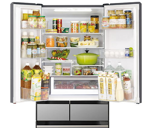 Hitachi R-HV490RS 379L Multi-Door Refrigerator - Energy Efficient Large Capacity Fridge for Home, Kitchen & Restaurant Use