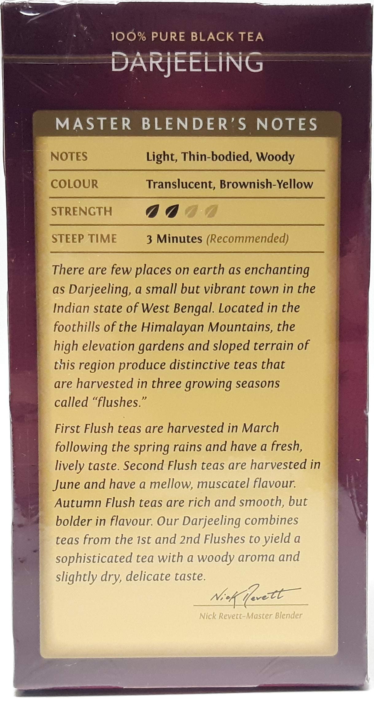 Twinings Darjeeling Tea Bags - 20 Count Box - Premium Black Tea for Morning Boost & Afternoon Relaxation - Perfect for Home, Office or Gifts