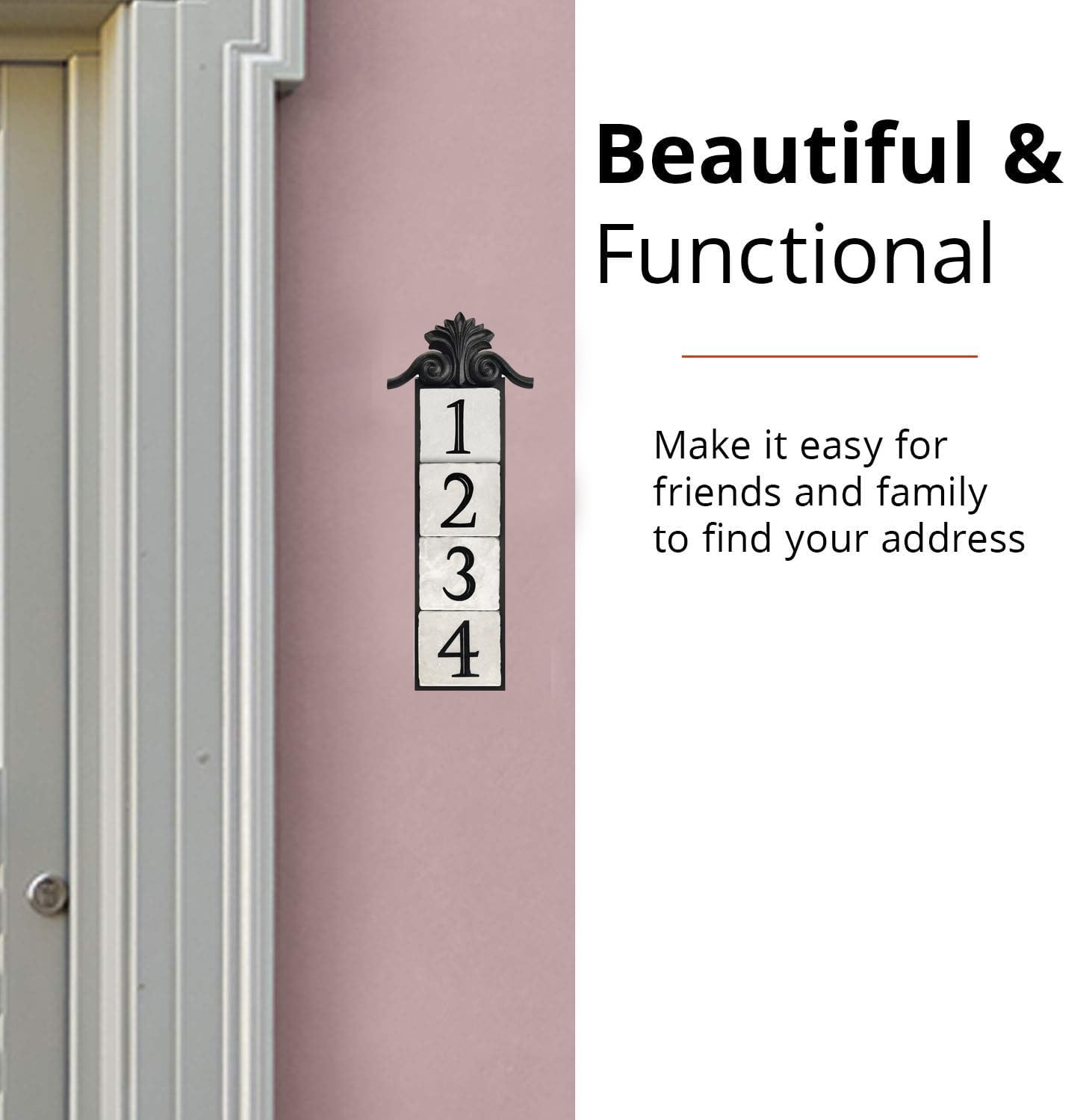 NACH Crested 3-Number Cast Iron Address Plaque for Houses - 16