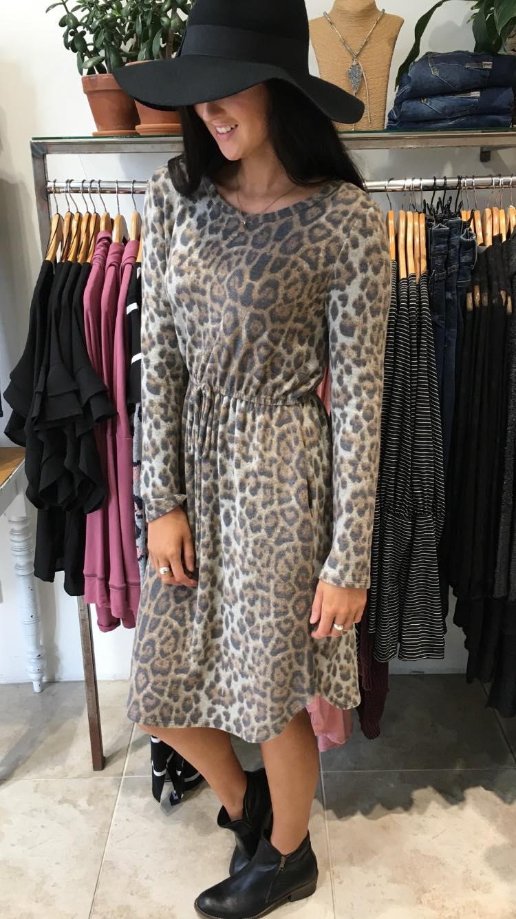 Vera Women's Long Sleeve Casual Dress in Brown - Perfect for Office, Party & Fall/Winter Fashion