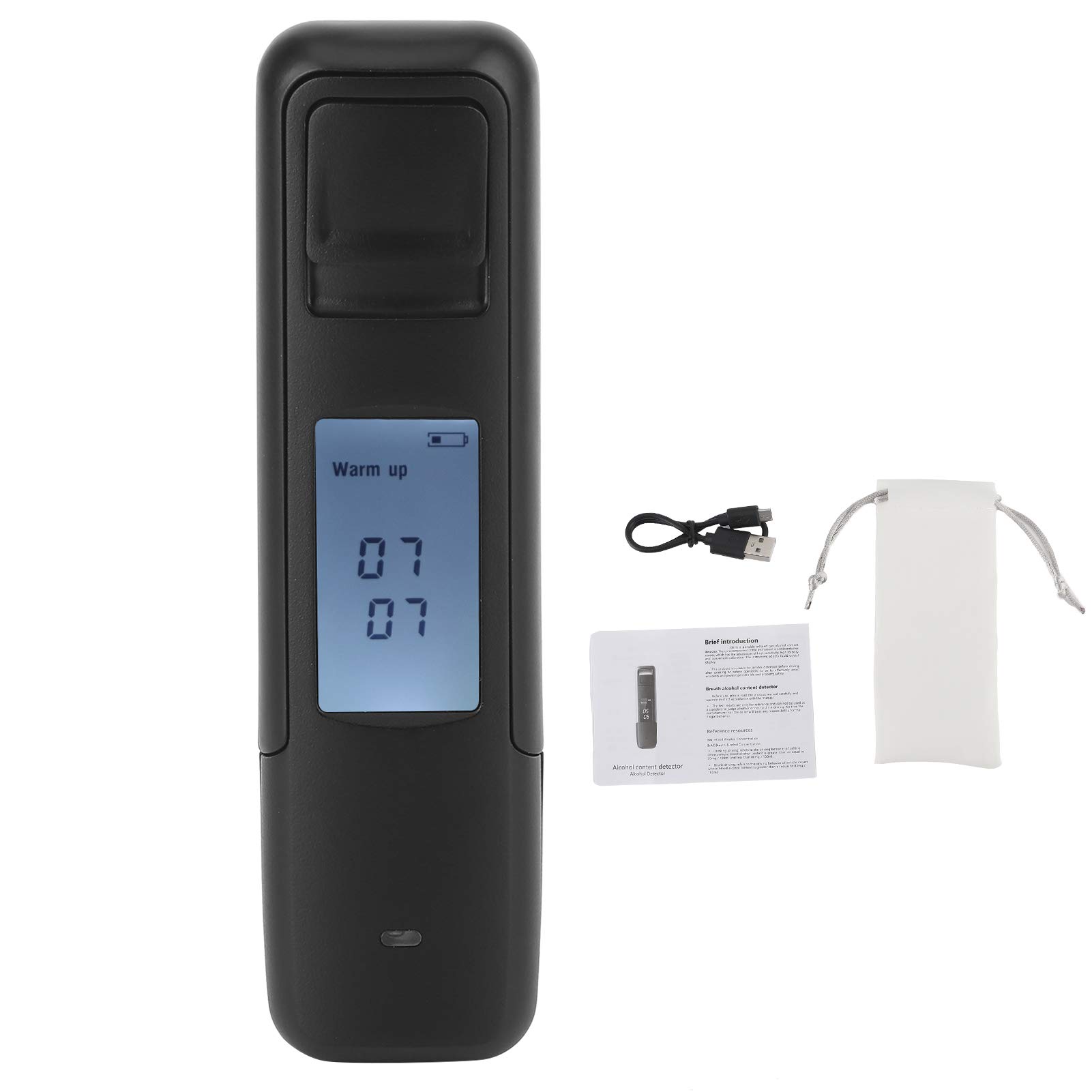 Digital Breathalyzer for Car - Accurate Alcohol Tester & Drinking Detector with BAC Analysis (Black) | Portable Driving Safety Device for Parties, Bars & Road Trips