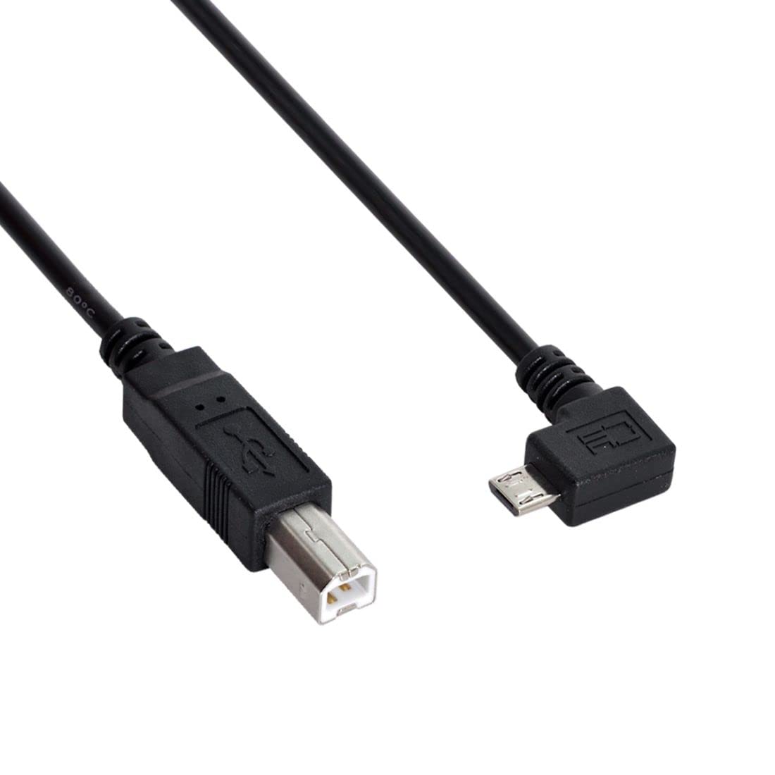 Chenyang Micro USB to USB B Printer Cable - 90 Degree Right Angle OTG Adapter for Printers, Scanners & Hard Drives (30cm) - Perfect for Home Office & Small Business Connectivity