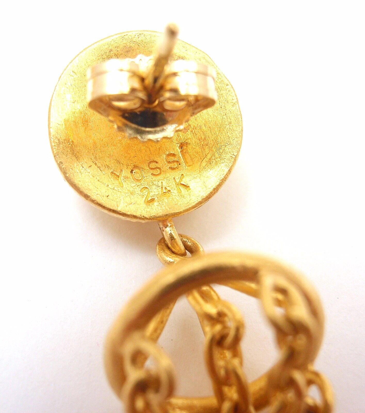 Authentic Yossi Harari 24k Yellow Gold Citrine Gemstone Drop Earrings for Women | Elegant Dangle Earrings for Parties, Weddings & Special Occasions