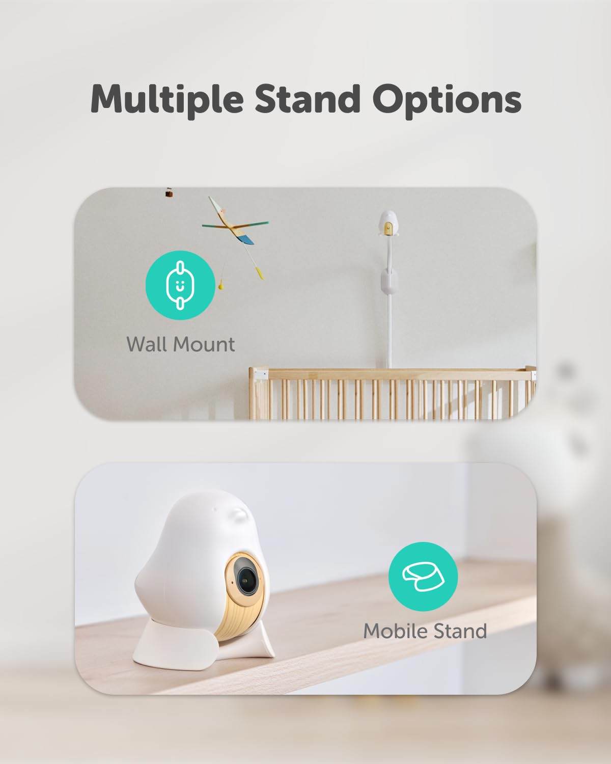 CuboAi 2025 Smart Baby Monitor 3 - 2.5K QHD WiFi Camera with Night Vision, 2-Way Audio, Cry Detection & Sleep Alerts | Wall Mount Included | Temperature & Humidity Sensor | App Control for Nursery & Kids Room Safety