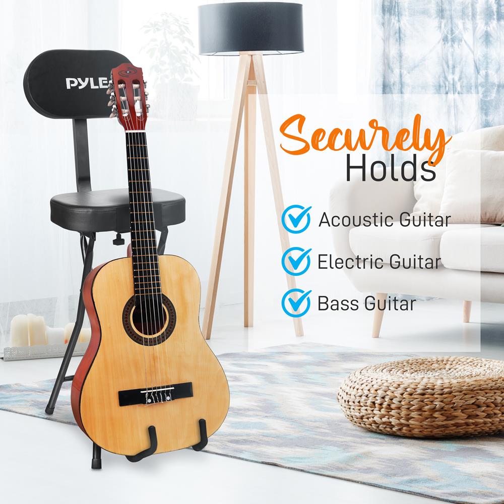 Comfortable Guitar Seat with Thick Padded Cushion - Adjustable Height Stool for Acoustic & Electric Guitar Players - Perfect for Home Practice, Studio Sessions & Live Performances