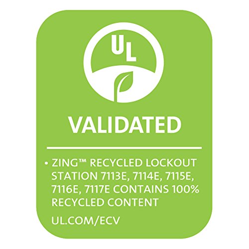 Green Products 7114E RecycLockout Lockout Station with 8 Padlocks - Yellow Safety Lockout Tagout (LOTO) Kit for Industrial Equipment Maintenance & Electrical Panel Security