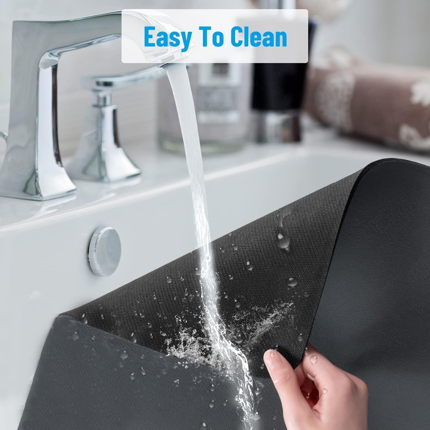 **YOGVAYNA Large Absorbent Kitchen Dish Drying Mat (40x45 cm) - Quick Dry Non-Slip Countertop Mat for Dishes, Utensils & Cookware - Perfect for Sink, Counter, or Cabinet Use**