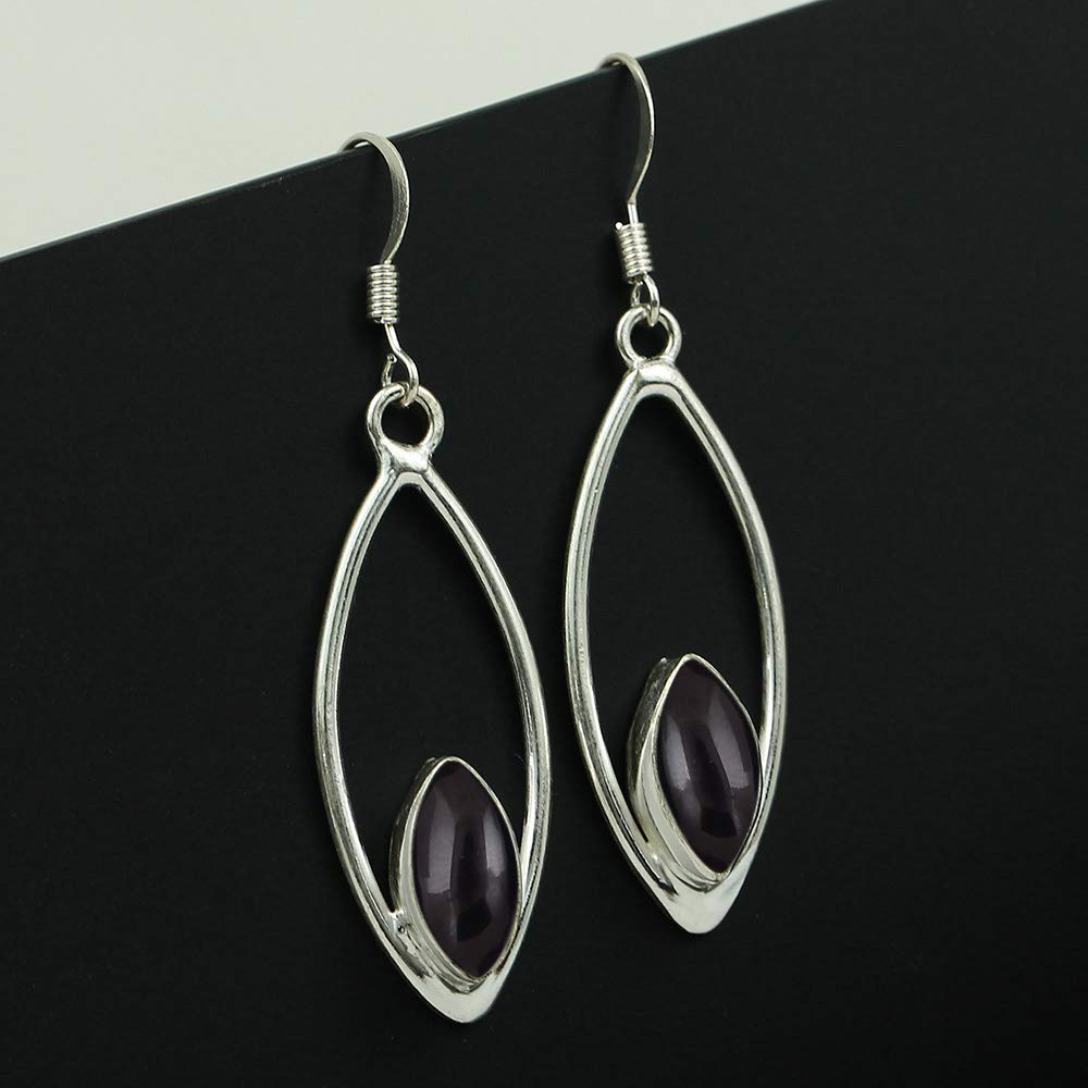 3.95 Carats Marquise Cut Natural Gemstone Dangle Earrings for Women - Handmade Boho Birthstone Jewelry Gift for Her, Wife, Girlfriend | Perfect for Weddings, Parties & Everyday Wear