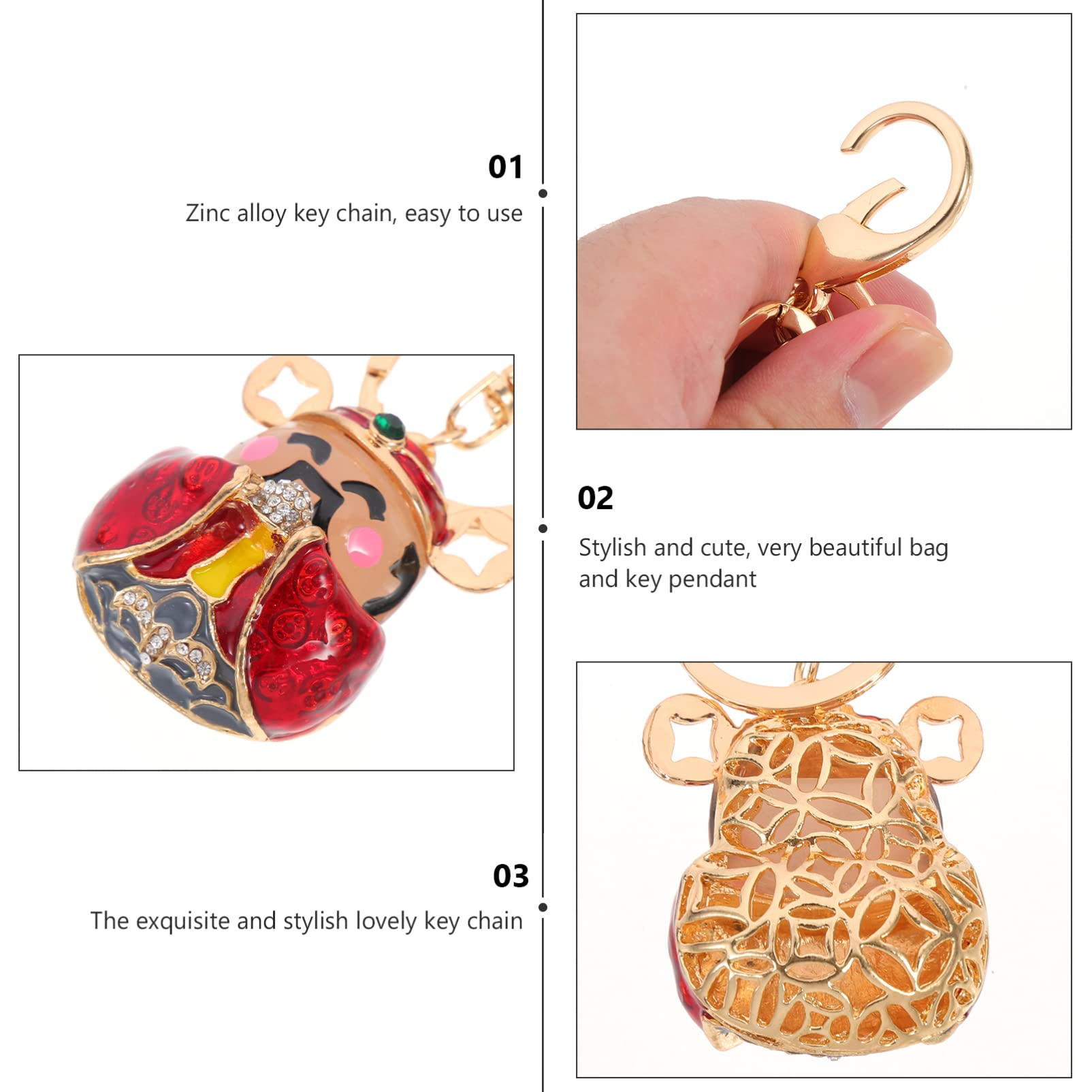 GALPADA Lucky God of Wealth Keychain - Fortune Key Holder for Backpacks, Bags & Keyrings - Cute Key Pendant for Good Luck & Prosperity | Perfect Gift for Friends, Family & Office Decor