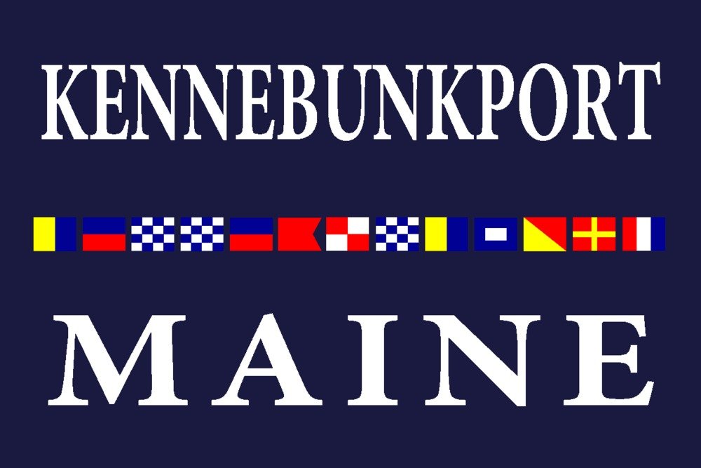 Kennebunkport Maine Nautical Flags - 16x24 Gallery Quality Metal Wall Art, Aluminum Coastal Decor for Home, Office & Boat | Perfect for Beach House & Marine Enthusiasts