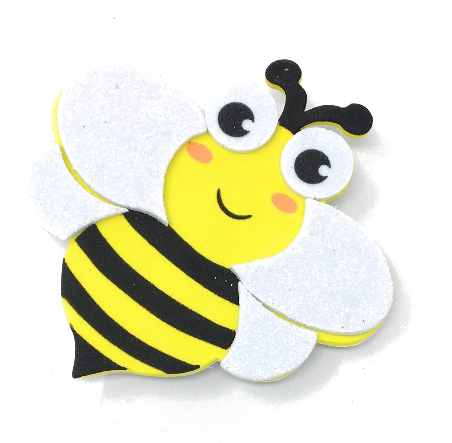 12-Piece Bumble Bee Stickers for Kids - DIY Spring & Summer Craft Kit, Bug-Themed Foam Stickers & Magnets for Scrapbooking, Classroom Activities & Party Favors