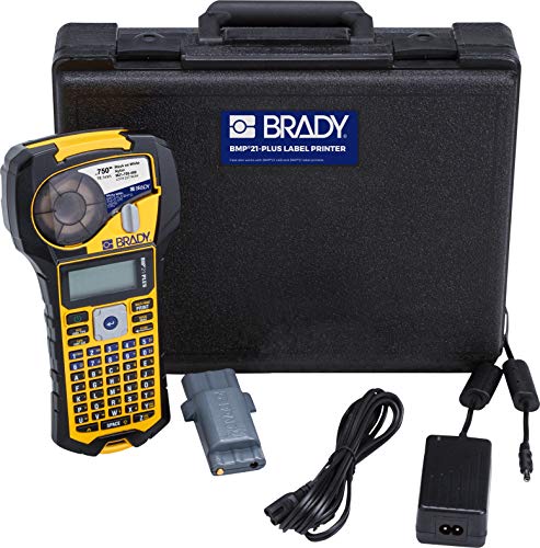 Brady BMP21-PLUS-KIT1 Portable Label Printer Kit - Industrial Barcode & Wire Marking for Electrical, HVAC & Network Cables | Perfect for Warehouse, Construction & Facility Management