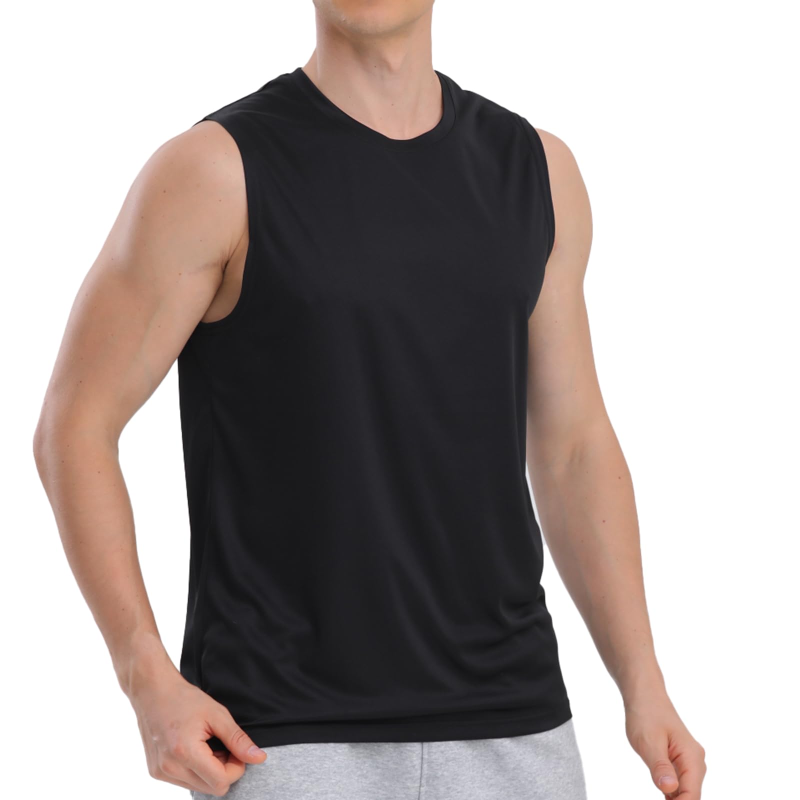 5 Pack Men's Tank Tops - Breathable Sleeveless Gym Shirts for Workout & Muscle Training - Athletic Performance Shirts for Running, Weightlifting & Summer Fitness