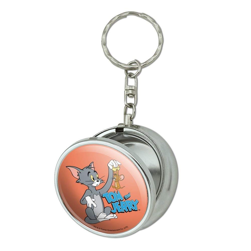 Tom and Jerry Best Friends Portable Travel Ashtray Keychain with Cigarette Holder - Compact Pocket Purse Accessory for Smokers | Perfect for Travel, Outdoor Camping & Car Use