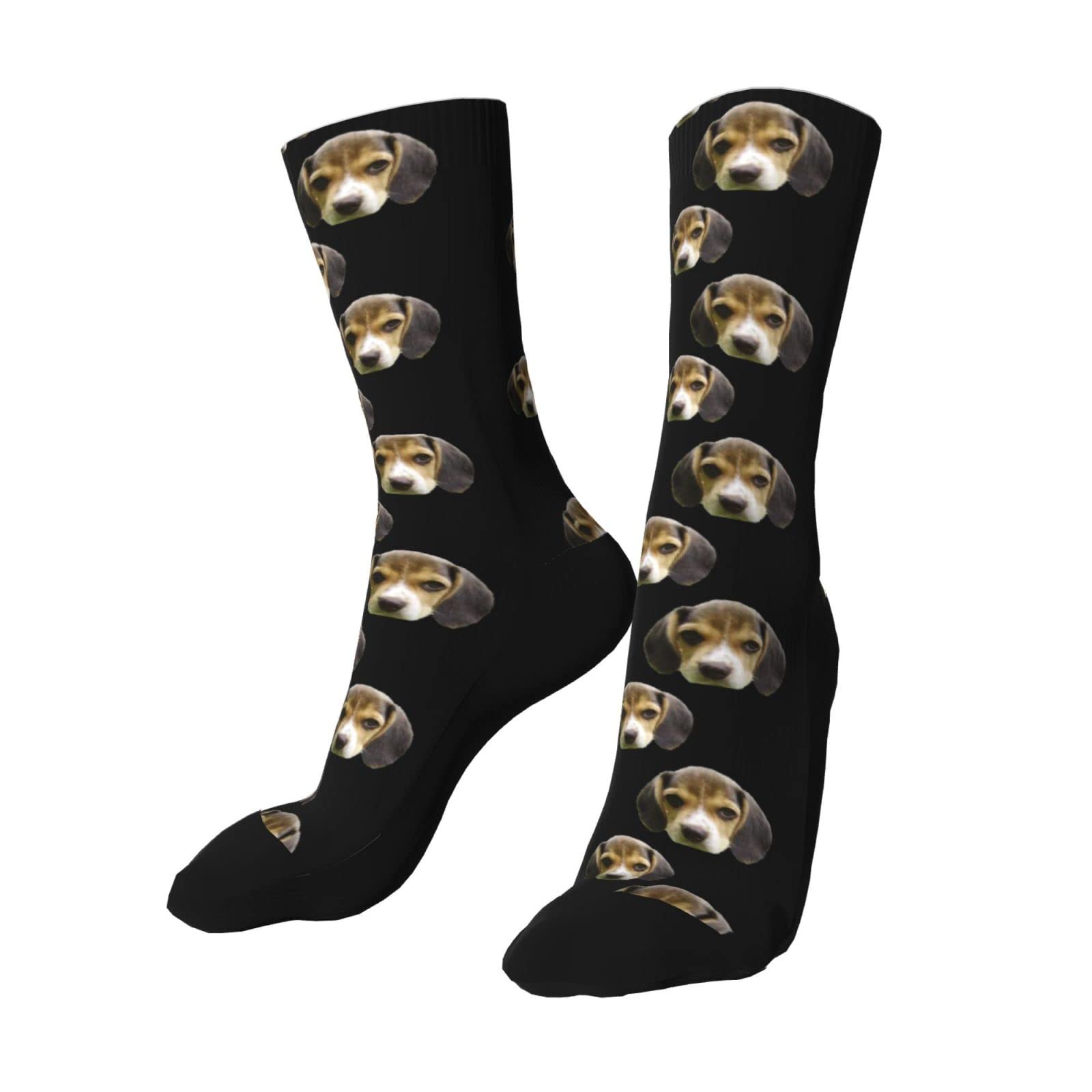 Custom Photo Socks with Funny Dog Face - Personalized Novelty Socks for Men & Women | Unique Gift Idea for Birthday, Christmas & Special Occasions | Thick Contrast Color Comfortable Wear