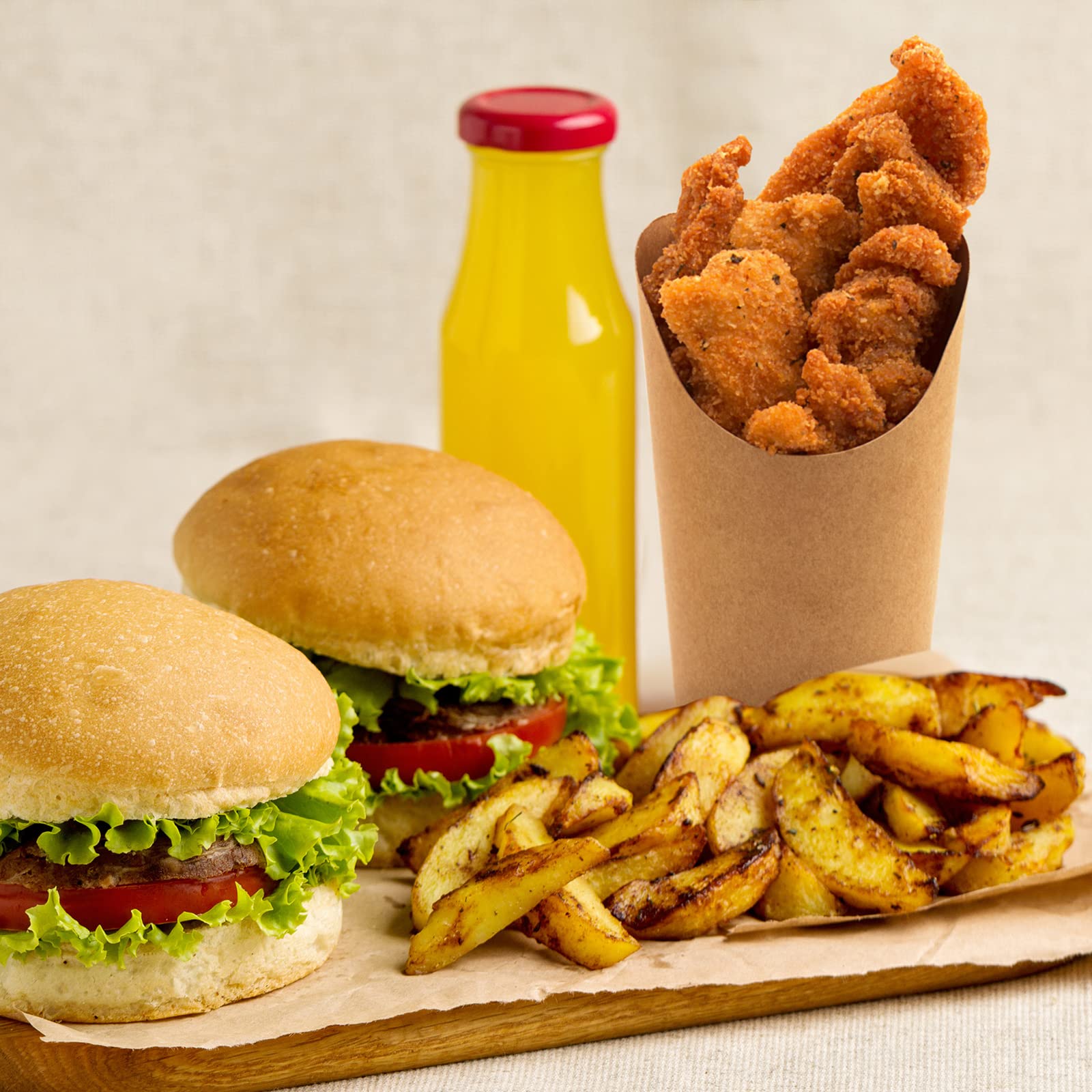 400 Pcs 14 oz Disposable Kraft Paper French Fry Holders - Eco-Friendly Takeout Containers for Parties, Weddings, Birthdays | Perfect for Popcorn, Ice Cream, Charcuterie & Sandwich Serving (Brown)