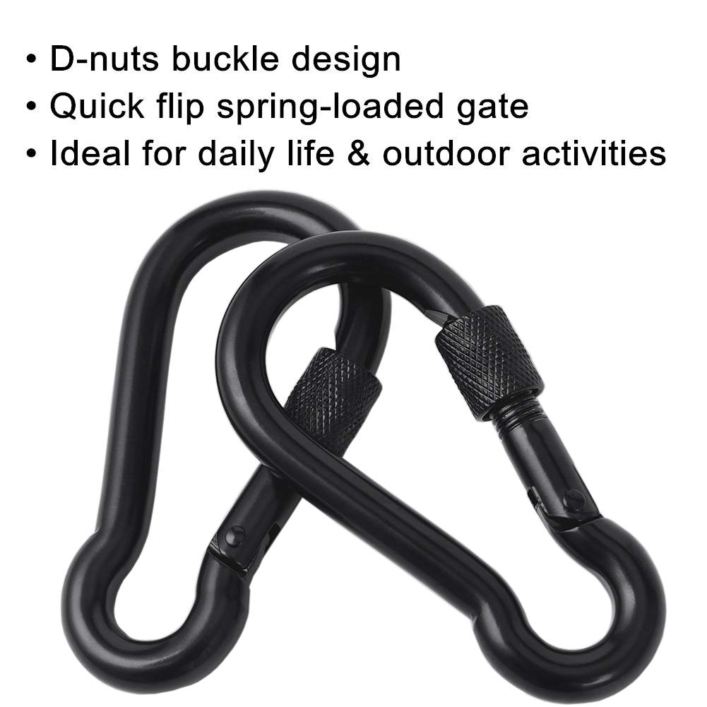 PROND Heavy Duty Locking Carabiners - 316 Stainless Steel Screw Gate Carabiner Hooks for Rock Climbing, Hiking, Camping & Outdoor Safety Gear