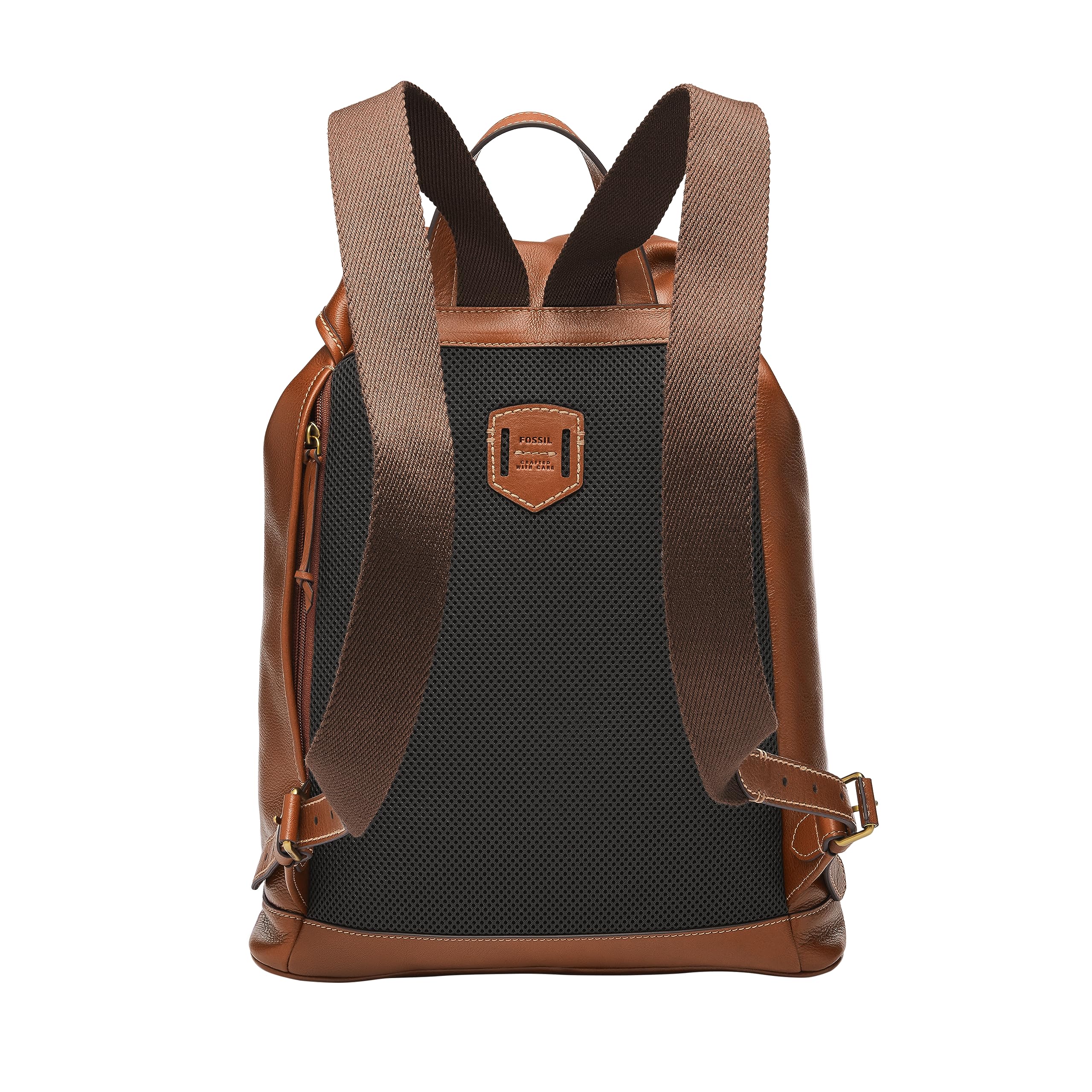Fossil Fletcher Genuine Leather Backpack for Men & Women - Medium Brown, Stylish & Durable Laptop Bag for Work, Travel & College