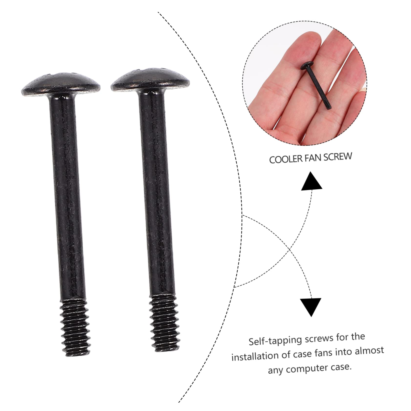 Jojofuny 50pcs Standard Round Head Metal Fan Screws - 3cm Length with Screwdriver Slot | Perfect for PC Case Fans, Cooling Systems & DIY Electronics Projects