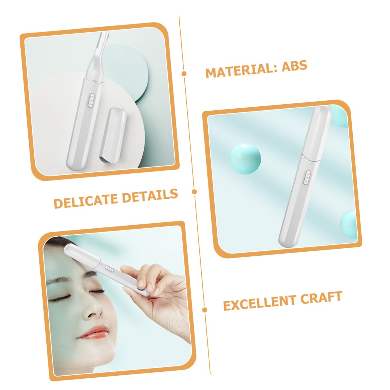 Electric Eyebrow Trimmer for Women & Men - USB Rechargeable Eyebrow Shaver with Gentle Hair Removal - Portable Eyebrow Razor Set for Precise Grooming - Perfect for Travel, Home & Salon Use (White)