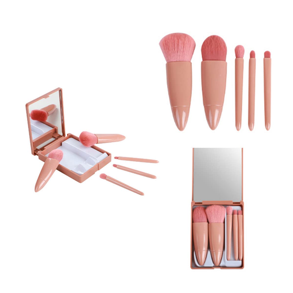 Professional Pink Makeup Brush Kit - Soft Concealer & Foundation Brushes for Flawless Beauty
