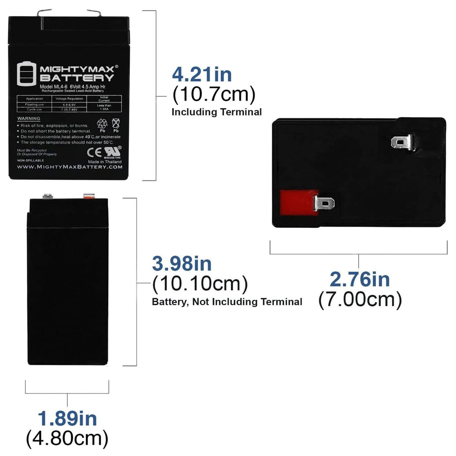 Mighty Max 6V 4.5AH SLA Replacement Battery for Husky Spotlight - 15 Pack | Long-Lasting Power for Emergency Lights, Hunting Gear & Outdoor Equipment