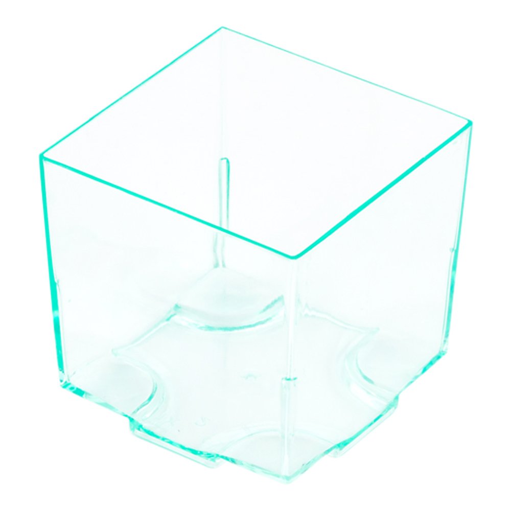 Restaurantware 3oz Mini Dessert Cups - 100-Pack Square Small Appetizer Disposable Plastic Parfait Cups for Puddings, Snacks & Samples | Heavy-Duty Seagreen Color | Perfect for Weddings, Parties, Catering & Events