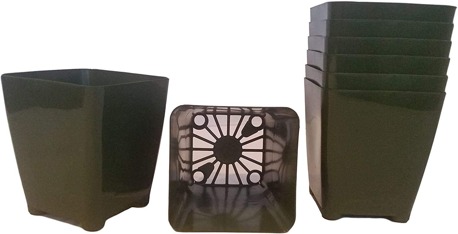 90 Pack 3.25x3.25x3.75 Inch Square Nursery Pots with 5 Heavy Duty 1020 Grow Trays & 5 Tall Humidity Domes - Perfect for Seed Starting, Plant Propagation, Hydroponics & Indoor Gardening